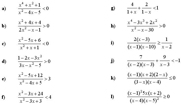 Quadratic equations and inequalities - Exercise 4